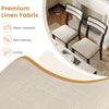 Set of 2 modern dining chairs with ergonomic tilt backrest and wear-resistant linen fabric for dining room comfort.