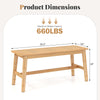 39.5-inch bamboo dining bench with handwoven rattan seat, sturdy design, max weight capacity of 660 lbs for versatile.