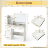 39.5-inch white vanity desk with mirror, drawers, and power outlets, designed for modern bedroom storage and.