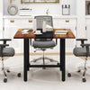 39.5 Inches Square Conference Table Meeting Room Table with Thickened Tabletop-Rustic Brown - Gallery View 1 of 10