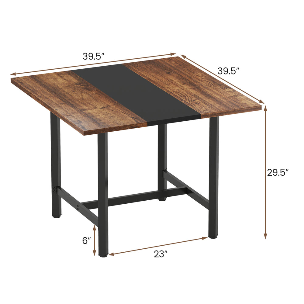 39.5" square conference table featuring a stylish splice board design and a smooth surface for easy maintenance.