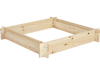 Square wooden raised garden bed measuring 39.5" x 39.5", perfect for natural gardening projects.
