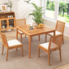 Acacia wood dining table with natural finish, featuring a 1.96" umbrella hole, perfect for patio gatherings.