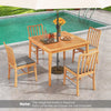 Square 40-inch acacia wood dining table with umbrella hole, perfect for patio gatherings and intimate meals.