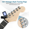 Vintage-style tuning pegs on a blue electric guitar, designed for easier tuning and reduced string noise.