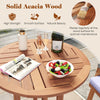 39-inch outdoor acacia wood bar table with slatted top, perfect for patio gatherings and easy cleaning.