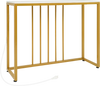 Modern 39" console table in white with a sturdy metal frame, featuring built-in charging station for versatile use.