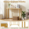 39" modern console table in white with built-in charging station, sturdy metal frame, ideal for living room or hallway.