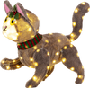 Pre-lit 88 LED Light Up 3D Cute Cat with Warm White Light and Plug