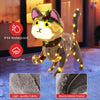 3D cute cat decoration with 88 LED lights, IP44 waterproof, made of high-quality fabric for outdoor holiday cheer.