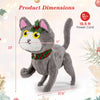 Dimensions of the 3D cute cat decoration with a playful pose, featuring a warm white glow and sturdy design for outdoor.