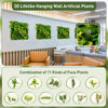 Vibrant 20" x 20" 3D hanging greenery hedge featuring 11 types of faux plants, ideal for indoor and outdoor decor.