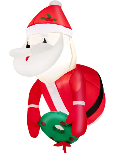 Costway 3.3' Lighted Inflatable Santa Claus Broke Out from Window 72813695 New
