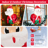 Lighted inflatable Santa Claus decoration, 3.3 feet tall, made of abrasion-resistant polyester for indoor and outdoor.