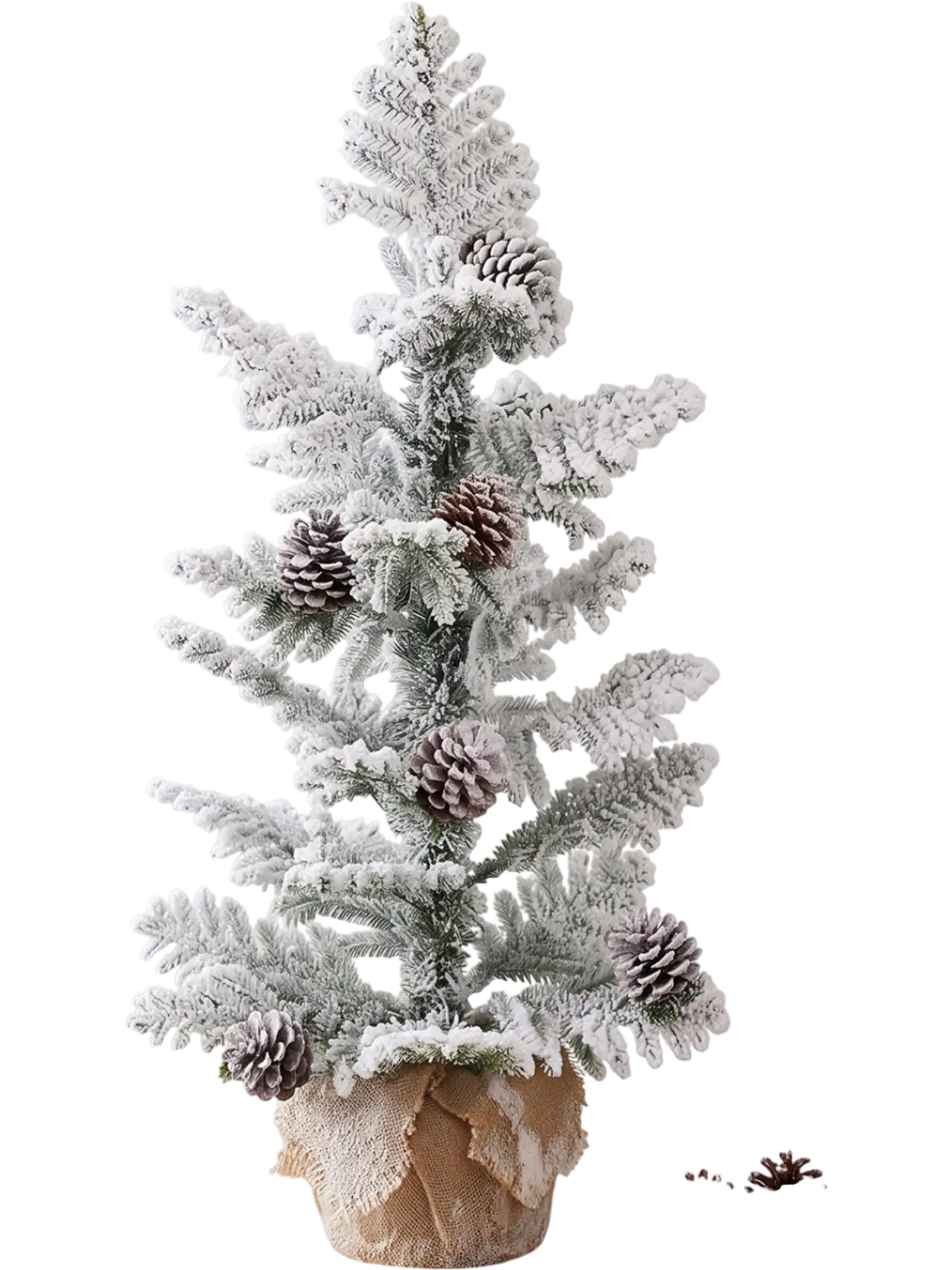 Costway 3' Mini Tabletop Christmas Tree Snow Flocked Palm-Shaped PE Leaves 42199829 New