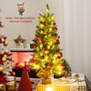 3 feet mini pre-lit artificial Christmas tree with burlap base, featuring warm white lights for festive tabletop decor.