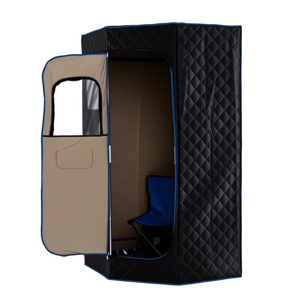 3L Portable Steam Sauna for Home Fast-Heat with 9-Level Remote Control and Folding Chair-Black - Gallery View 1 of 11