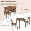 3-piece dining table set featuring a brown wood square table and metal frame with 2 chairs, ideal for small spaces.