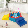 3-Piece Baby Foam Climbing Blocks Climb and Crawl Set with 100 Ocean Balls-Yellow - Gallery View 1 of 10