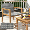 Single chair from the 3 Pieces Patio Furniture Set, featuring solid acacia wood and sunproof PE rattan for outdoor.