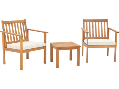 Costway 3-Piece Patio Wood Furniture Set Cushions Porch 26913754 New