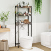 Over The Toilet Storage Rack with Hooks and Adjustable Bottom Bar-Gray - Gallery View 1 of 10