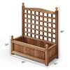 Wood planter box with trellis, weather-resistant, 25" x 12" x 30", ideal for outdoor gardens and balconies.