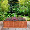 Wooden decorative planter box made of natural fir, ideal for garden or window, featuring drainage holes for healthy.