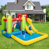 Inflatable bounce house with water slide in bright colors, perfect for gardens and parks, made of durable Oxford.