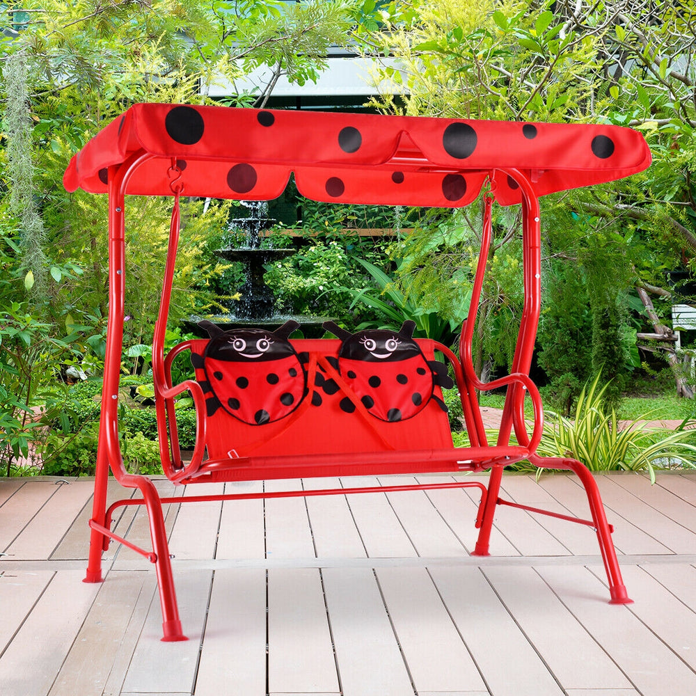 2 Person Kids Patio Swing Porch Bench with Canopy - Gallery View 1 of 12
