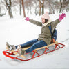 54 Inch Kids Wooden Snow Sled with Metal Runners and Steering Bar - Gallery View 1 of 13