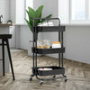 3-Tier Utility Cart Storage Rolling Cart with Casters-Black - Gallery View 1 of 12