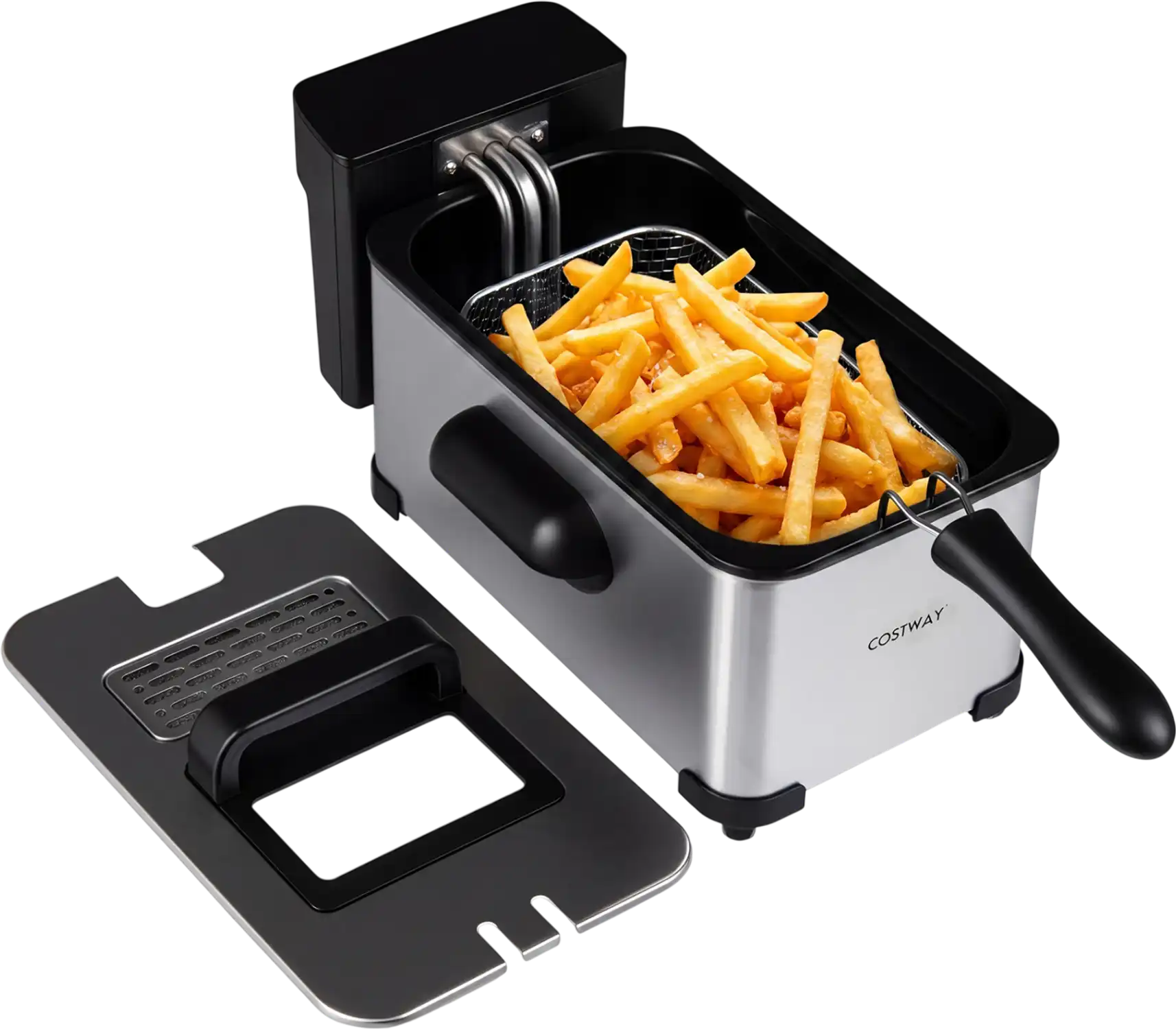 Costway 3.2-Qt 1700W LED Touch Screen Electric Deep Fryer 89941636 New