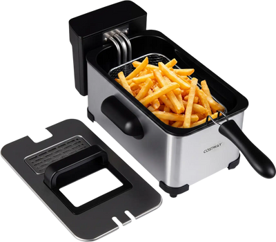 Costway 3.2-Qt 1700W LED Touch Screen Electric Deep Fryer 89941636 New