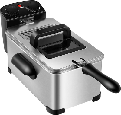 Costway 3.2 Qt Electric Stainless Steel Deep Fryer with Timer 72098163 New