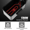 Electric stainless steel deep fryer with 1700W heating element, 3.2 qt capacity, and adjustable temperature control.