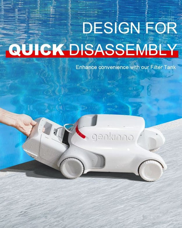 Genkinno P1 Cordless Robotic Pool Cleaner for Above and In Ground Pools White New