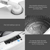Close-up of the 12 lbs full-automatic washing machine's stainless steel inner tub, showcasing its eco-friendly design.
