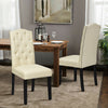 Set of 2 Tufted Upholstered Dining Chairs-Beige - Gallery View 1 of 12