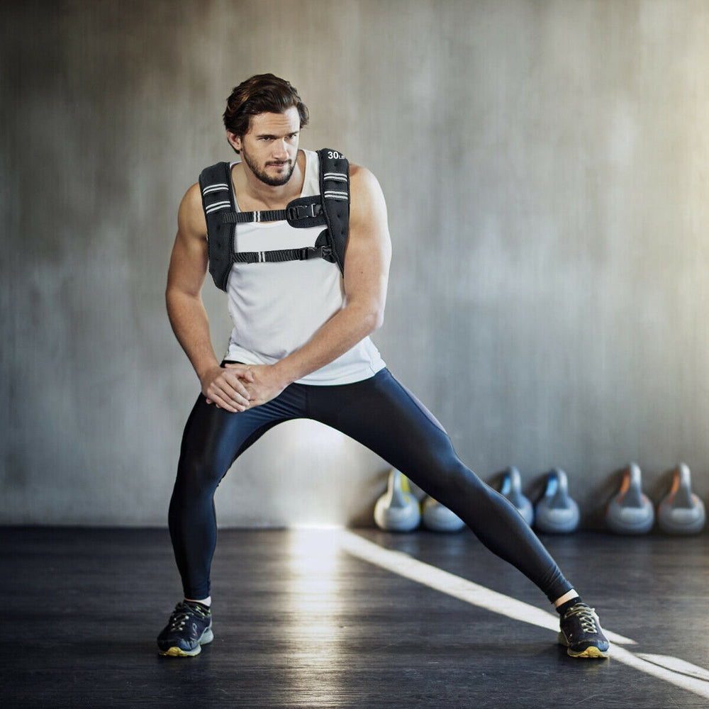30LBS Workout Weighted Vest with Mesh Bag Adjustable Buckle-30 lbs - Gallery View 1 of 11