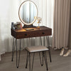Industrial Makeup Dressing Table with 3 Lighting Modes-Walnut - Gallery View 1 of 12