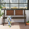 Patio garden bench featuring a spacious seat and soft rattan backrest, ideal for comfortable outdoor gatherings.