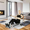 Adjustable double hydraulic resistance rowing machine with LCD monitor for full-body workouts at home.