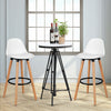 2 Pieces Mid Century Barstool 28.5 Inches Dining Pub Chair-White - Gallery View 1 of 11