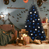Black 6 feet hinged artificial Halloween Christmas tree with 1036 branch tips, perfect for customizable holiday decor.