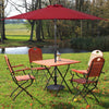 Heavy duty round umbrella base stand with bronze finish, designed for secure umbrella support in outdoor settings.