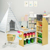 Grocery store playset featuring a checkout counter, shopping cart, and colorful accessories for imaginative pretend.