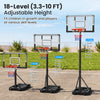 Adjustable 3.3-10 feet portable basketball hoop with shatterproof backboard, designed for indoor and outdoor play.