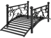 3.3 ft Garden Metal Bridge with Dual Patterned Side Rails