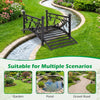 Garden metal bridge with dual patterned side rails, 3.3 ft long, ideal for enhancing visual charm in ponds and gardens.